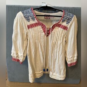 Juicy Couture Flowy Cream V-neck Top - size 2